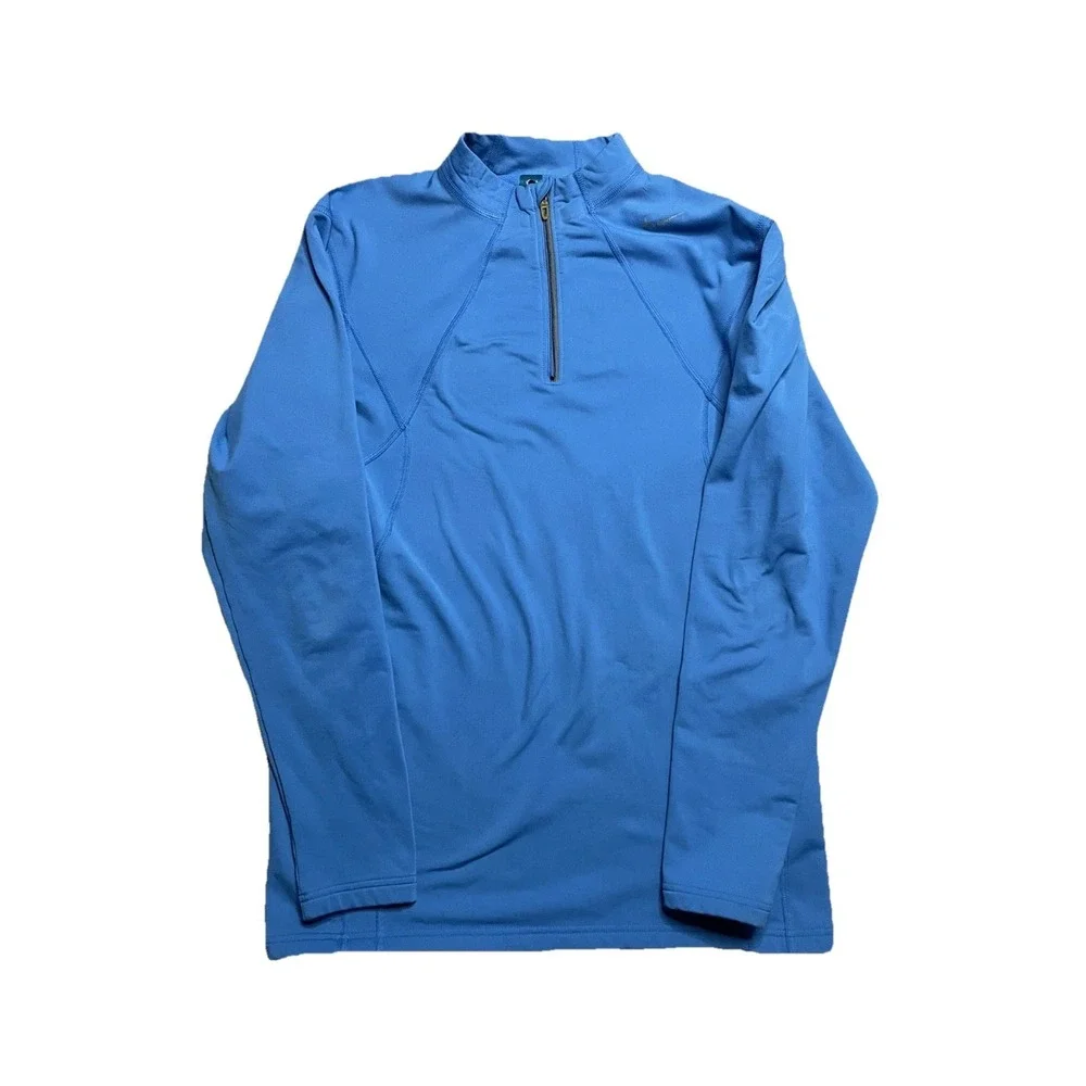 Nike Pro Dri-FIT Half-Zip Pullover Sz L Athletic Long Sleeve Top Blue Running
